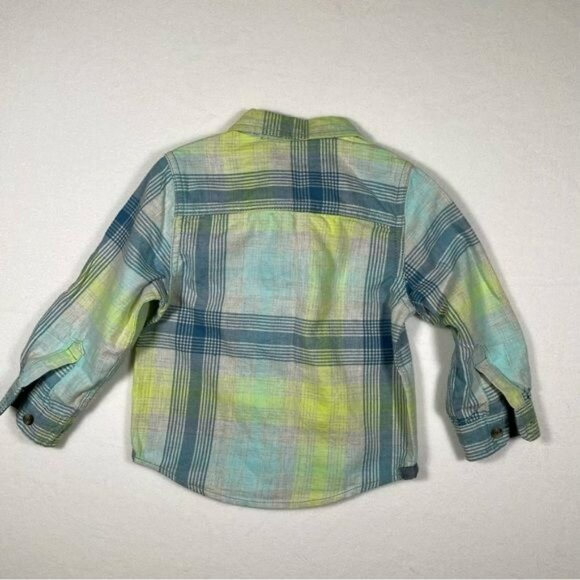 Cat & Jack Kids NWT Plaid Flannel Long Sleeve Button Down Shirt 18 months Soft - Picture 2 of 5